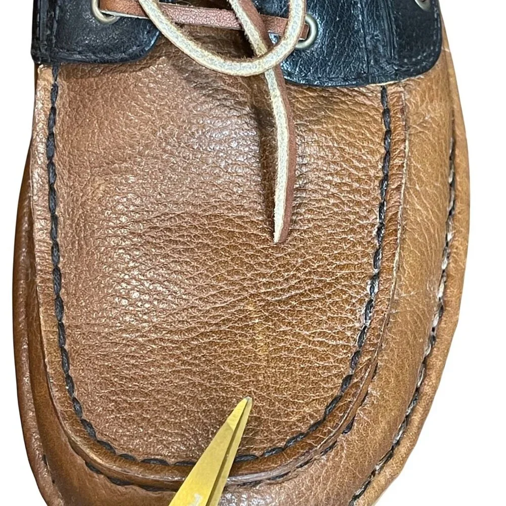 Red‎ Wing Leather Boat Shoes Men's Size 8.5D Tan and Blue Lace Loafers Casual